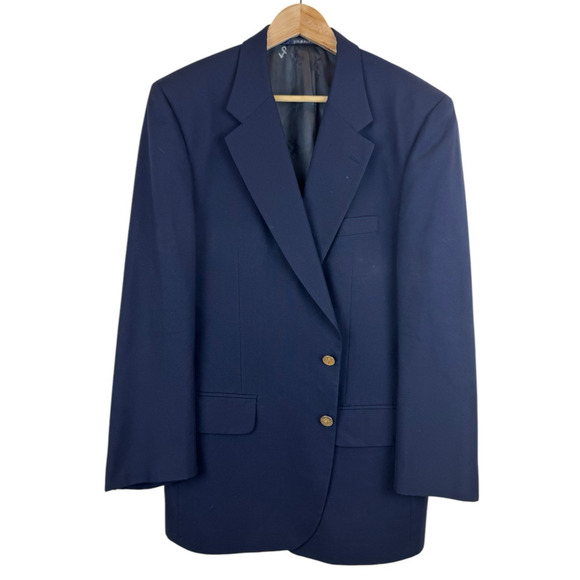 Burberry Other - Vintage Burberry 44R Navy Blue Gold Tone Buttons‎ Blazer Sport Coat Jacket
